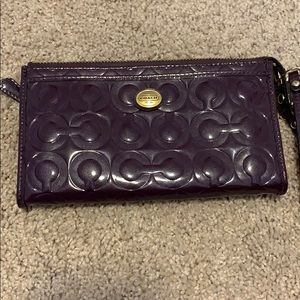 Coach purple wristlet